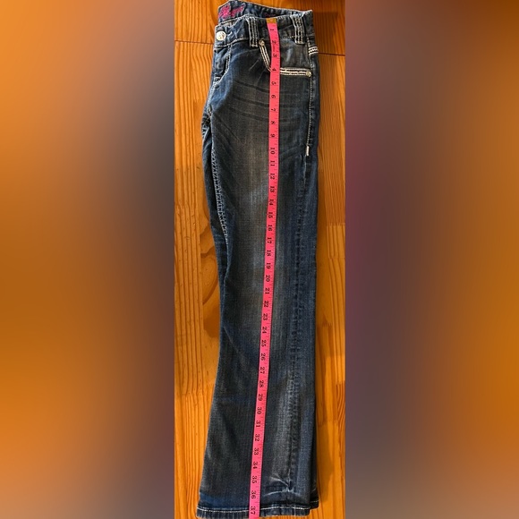 Rock n Roll Cowgirl Dark Denim Jeans with Rhinestones Style WD8516 Size 28x32 - Picture 11 of 14